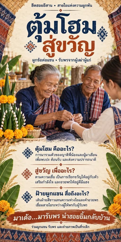 บรรยากาศผูกข้อมือสู่ขวัญในชุมชน